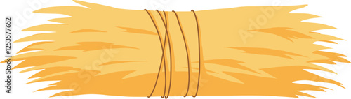 Cartoon agricultural haycock. Bale of hay, rural haystack, rolled stack and fodder straw, dried farm haystacks flat vector illustration icon on white