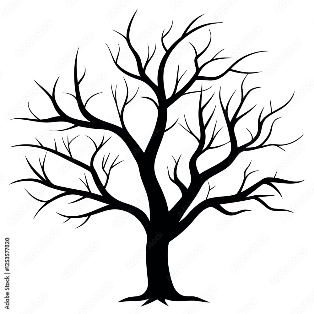 Bare tree branches vector illustration. Bare tree branches vector illustration.