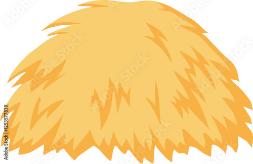 Cartoon agricultural haycock. Bale of hay, rural haystack, rolled stack and fodder straw, dried farm haystacks flat vector illustration icon on white