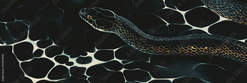 Hand-drawn snake skin artwork showcasing diverse scale patterns and textures Hand-drawn snake skin artwork showcasing diverse scale patterns and textures