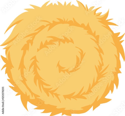 Cartoon agricultural haycock. Bale of hay, rural haystack, rolled stack and fodder straw, dried farm haystacks flat vector illustration icon on white