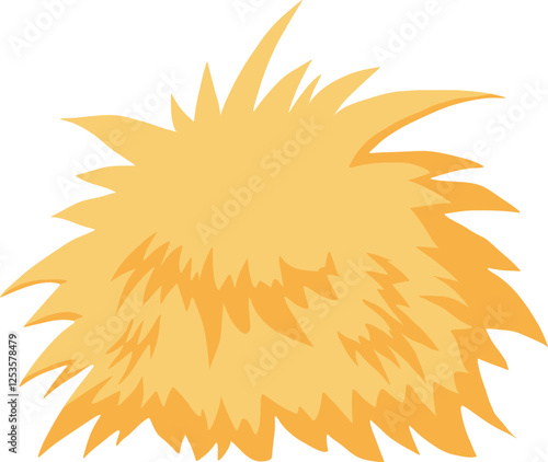 Cartoon agricultural haycock. Bale of hay, rural haystack, rolled stack and fodder straw, dried farm haystacks flat vector illustration icon on white