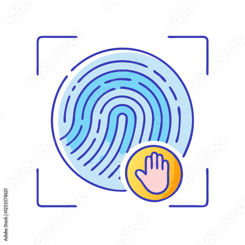 fingerprint individuality and authenticity icon,