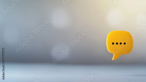 Bright Yellow Speech Bubble on Soft Background