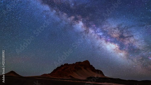 4k aerial video exploring the enchanting Milky Way over Yanzhi Mountain at Heidu Mountains' most popular spot photo