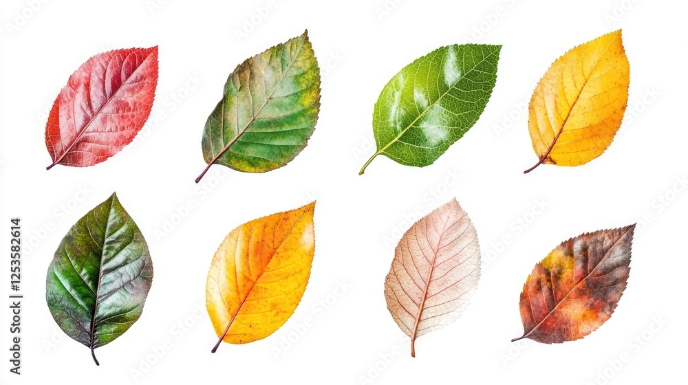 Leaves falling in autumn isolated for background Leaves falling in autumn isolated for background