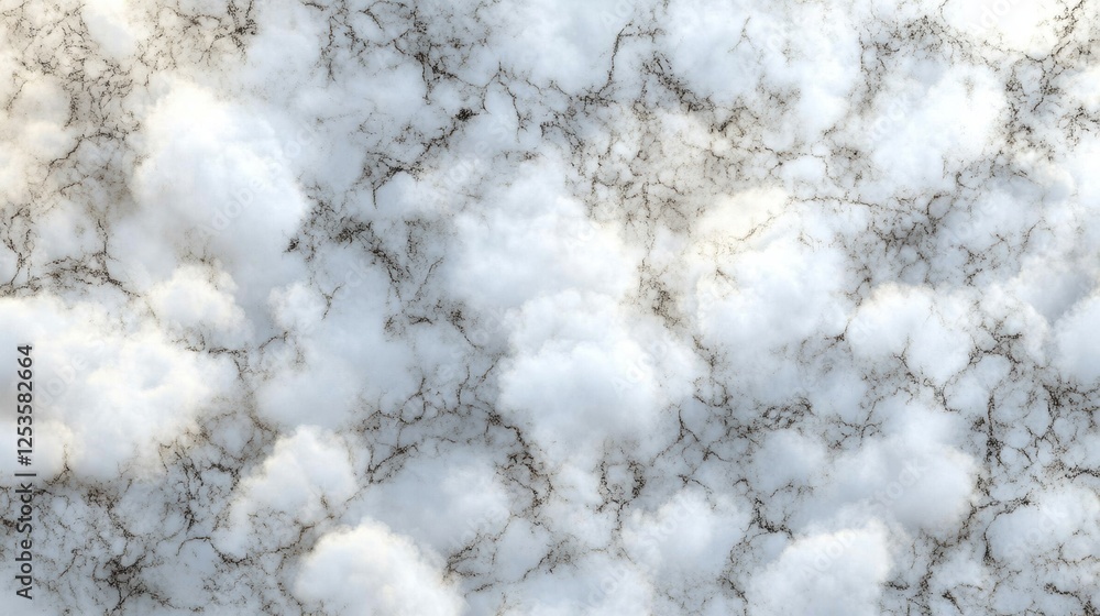 Fototapeta premium Fluffy White Clouds Spread Across A Bright Blue Sky Creating A Dreamy Atmosphere