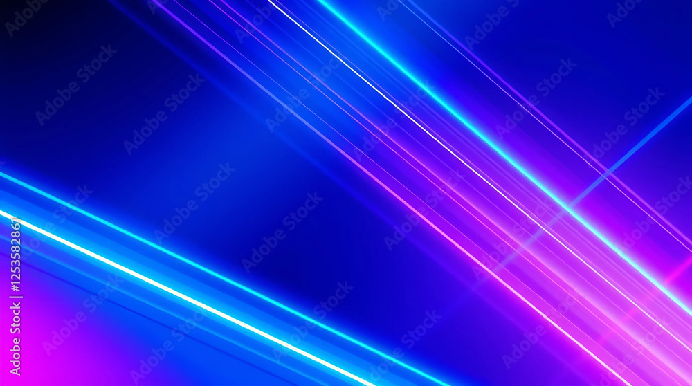 Abstract Neon Light Streaks Background in Purple and Blue Tones Abstract Neon Light Streaks Background in Purple and Blue Tones
