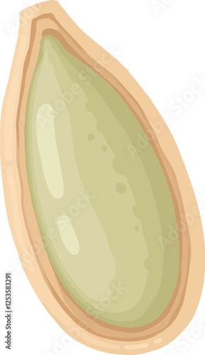 Cartoon seed. Organic raw sunflower seeds, pumpkin seeds and pine nuts, tasty snacks for vegetarian diet flat vector illustration icon. Delicious seed on white