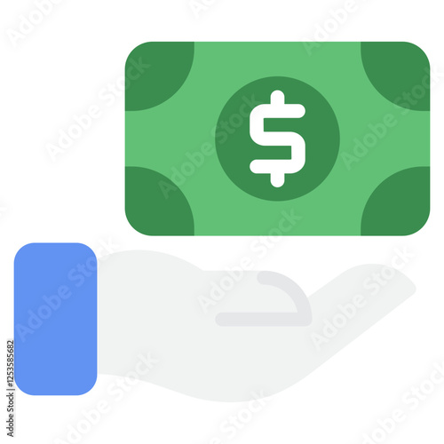 Stylish Hand Holding a Dollar Bill Icon