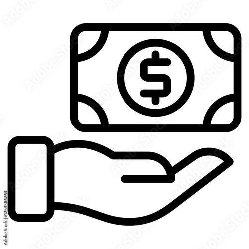 Stylish Hand Offering a Dollar Bill Icon