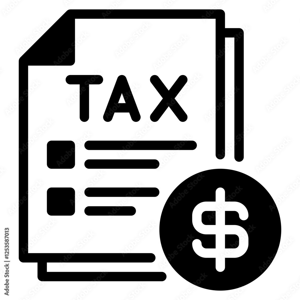 Simple Tax Document Icon for Financials Simple Tax Document Icon for Financials