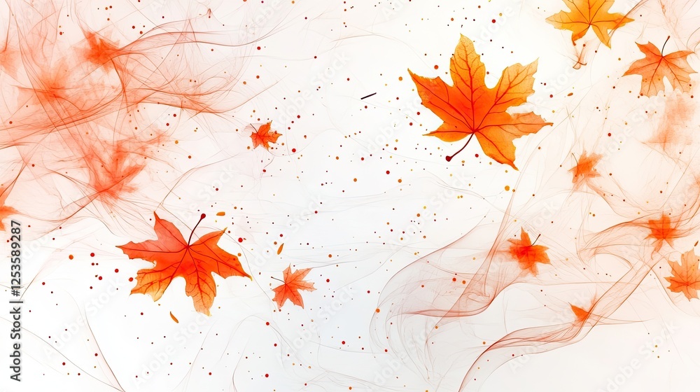Orange autumn maple leaves isolated on white Orange autumn maple leaves isolated on white