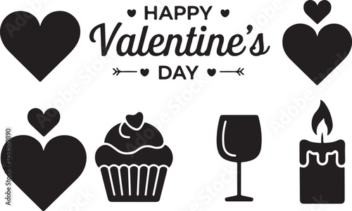Valentine's vector silhouette illustration .