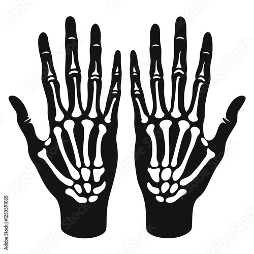 silhouette vector of X-ray scan of hands
