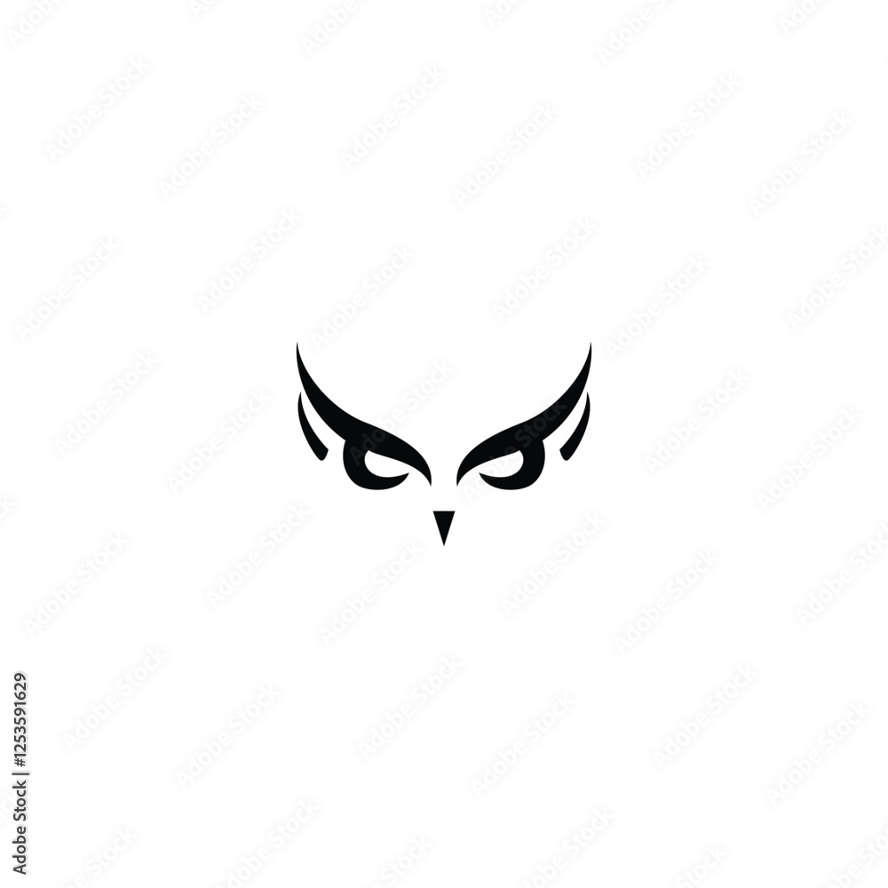 Fototapeta premium owl face logo. vector illustration of owl's eyes for icon, symbol or logo