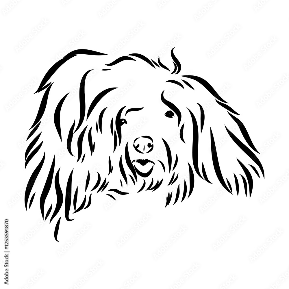 Minimalist puli dog logo design. Modern line art, vector, graphic, icon, illustration Minimalist puli dog logo design. Modern line art, vector, graphic, icon, illustration