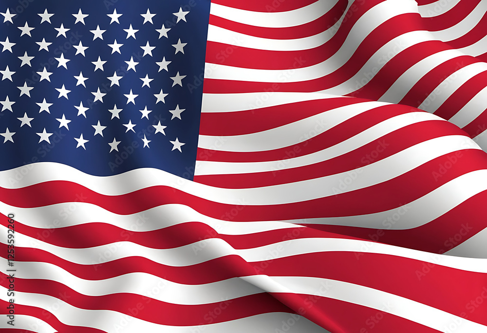 Fototapeta premium American Flag Vector Design for Patriotic and National Themes