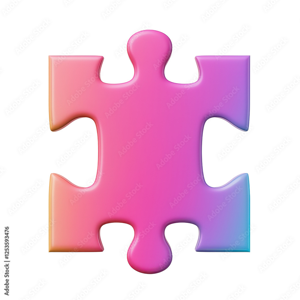 colorful puzzle piece icon representing solution element in 3D colorful puzzle piece icon representing solution element in 3D