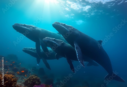 Majestic Gray Whales Underwater Ballet: A Symphony of Ocean Giants