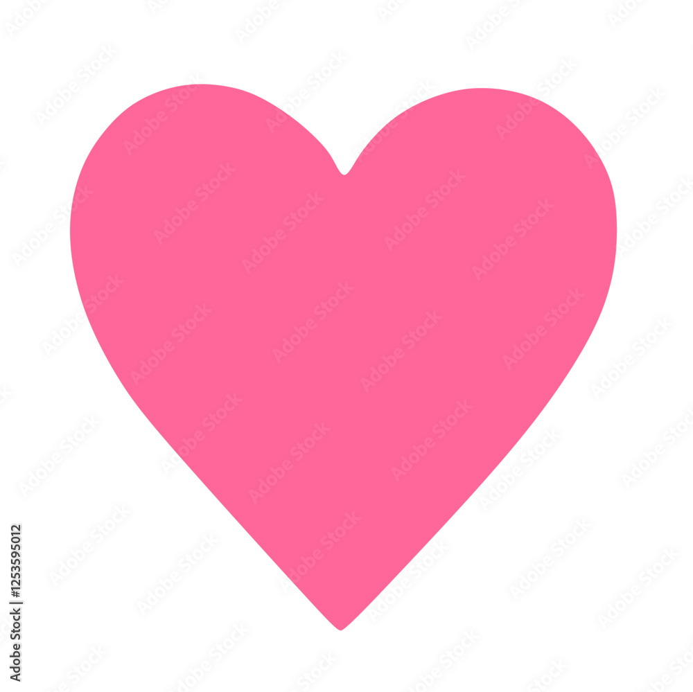 Valentine pink heart icon. Heart shape Isolated on white background. Valentine pink heart icon. Heart shape Isolated on white background.