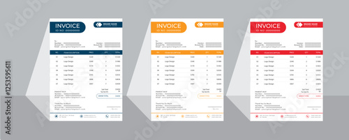 Attractive and modern business invoice design template