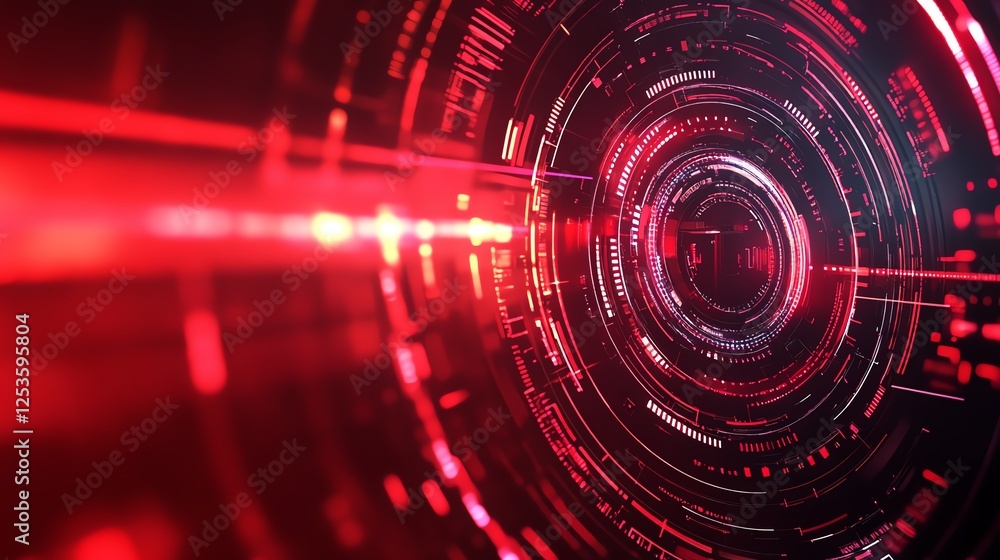 Futuristic digital interface with glowing red lines. Futuristic digital interface with glowing red lines.