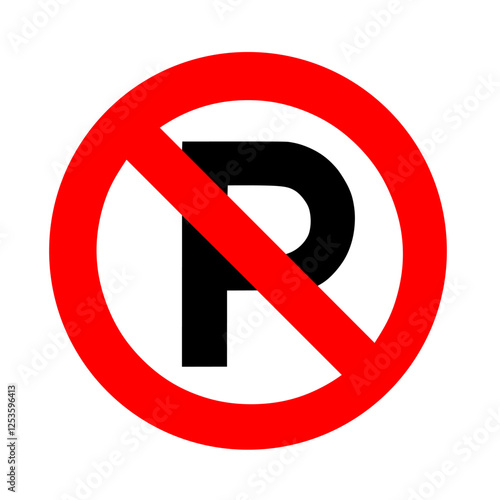 Free Download No parking red sign, symbol. Vector ilustration. No parking red sign. - GFXLoad