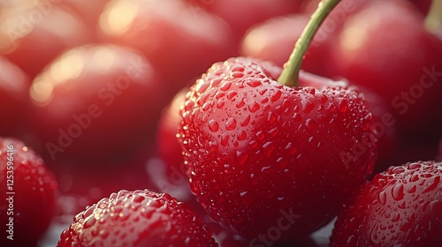 Pattern of red freshness cherries