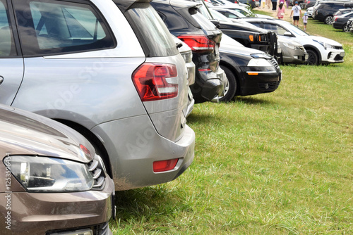 Fototapeta Naklejka Na Ścianę i Meble -  Summer Holidays. Parking on the Lawn