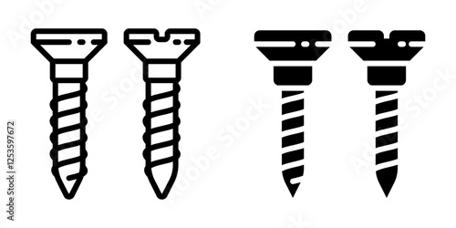 screw icon set vector illustration isolated on white background