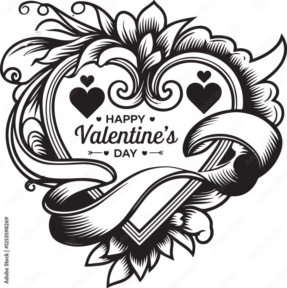 Valentine's vector silhouette illustration . Valentine's vector silhouette illustration .