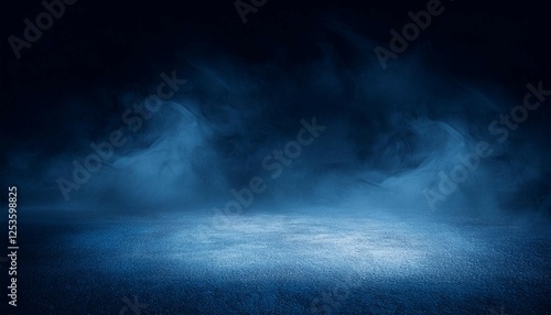 Wallpaper Mural dark street abstract dark blue background the concrete floor and studio room with smoke float up the interior texture for display products Torontodigital.ca