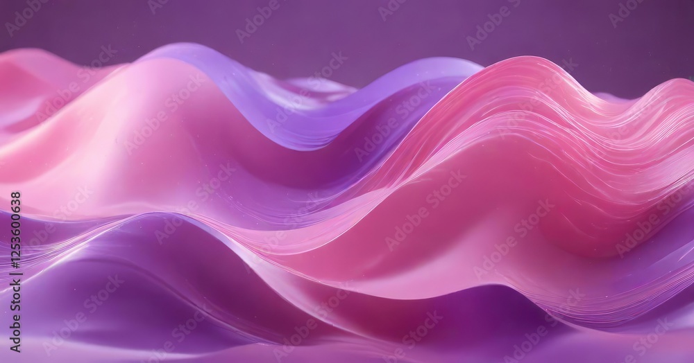 Obraz premium Wavy shape with shimmering effect in soft purple and pink shades, colors, wavy, hazy