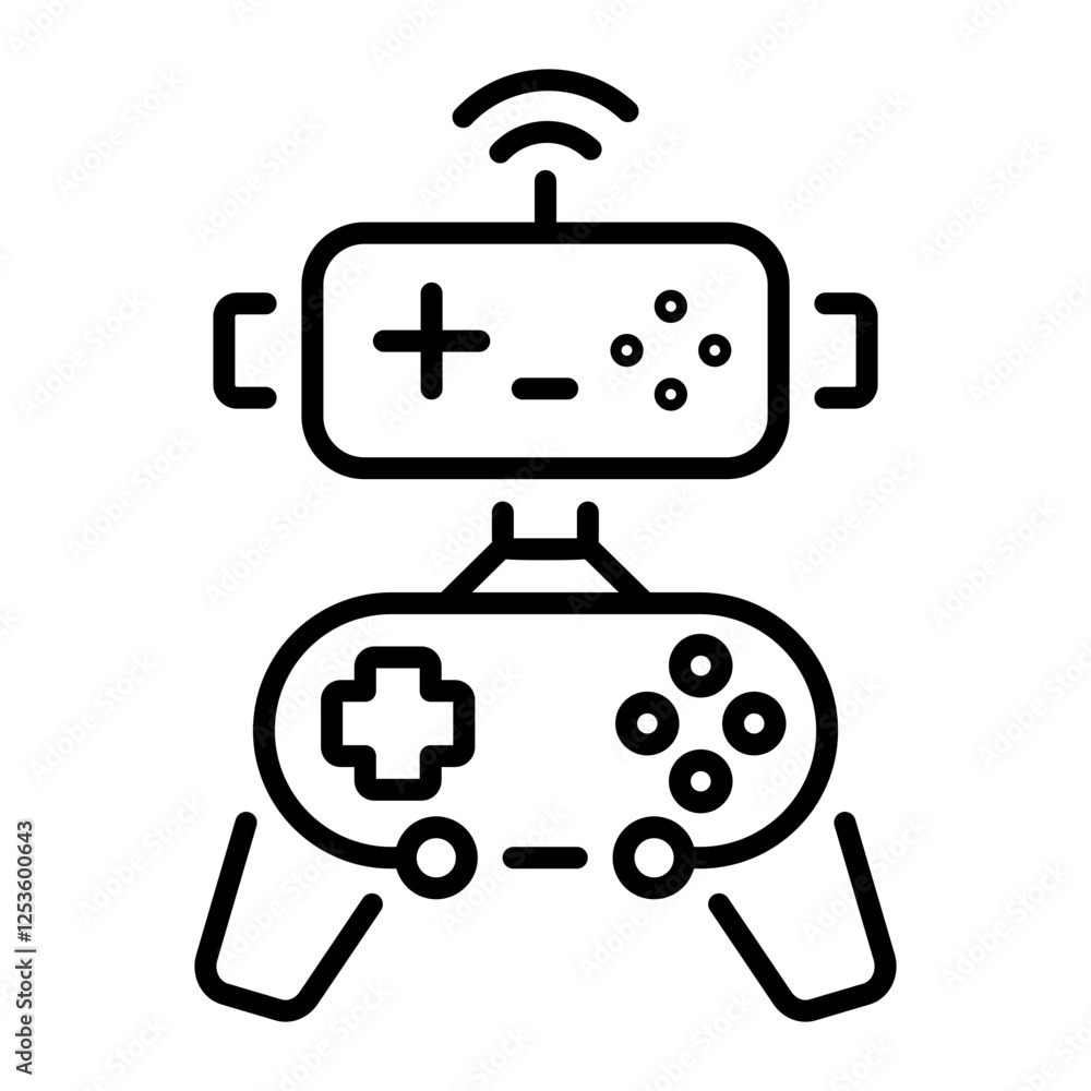 A line style icon of smart gaming A line style icon of smart gaming