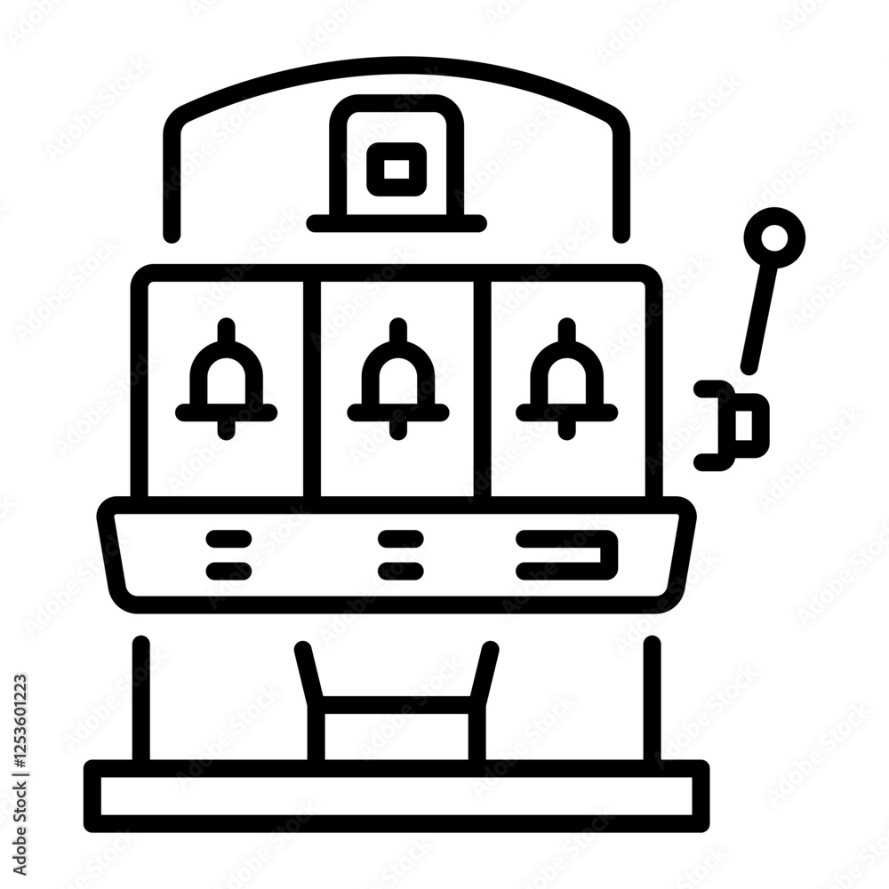 A line style icon of slot machine A line style icon of slot machine