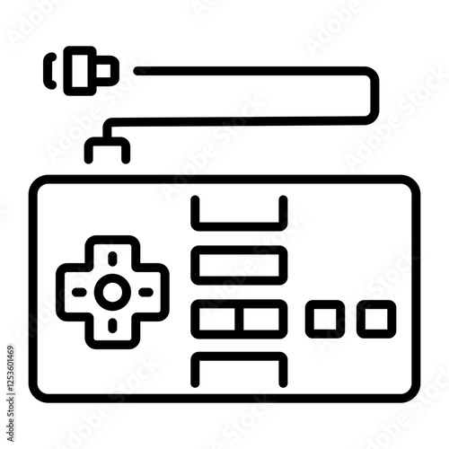 Nes controller device icon in linear style 