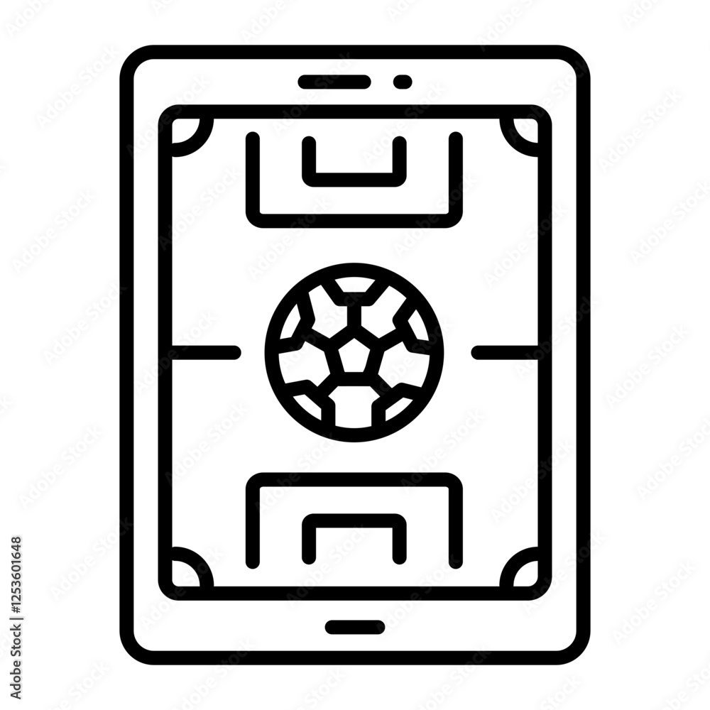 Football game icon in linear style Football game icon in linear style