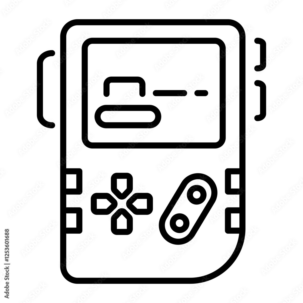 Gaming portable console icon in linear style Gaming portable console icon in linear style