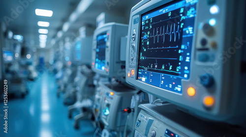 Wallpaper Mural Hospital interior featuring a high-tech ICU with digital monitors and ventilators Torontodigital.ca