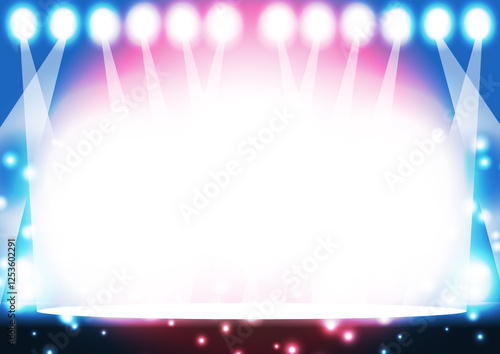 スポットライトがまぶしいステージのキラキラ背景素材