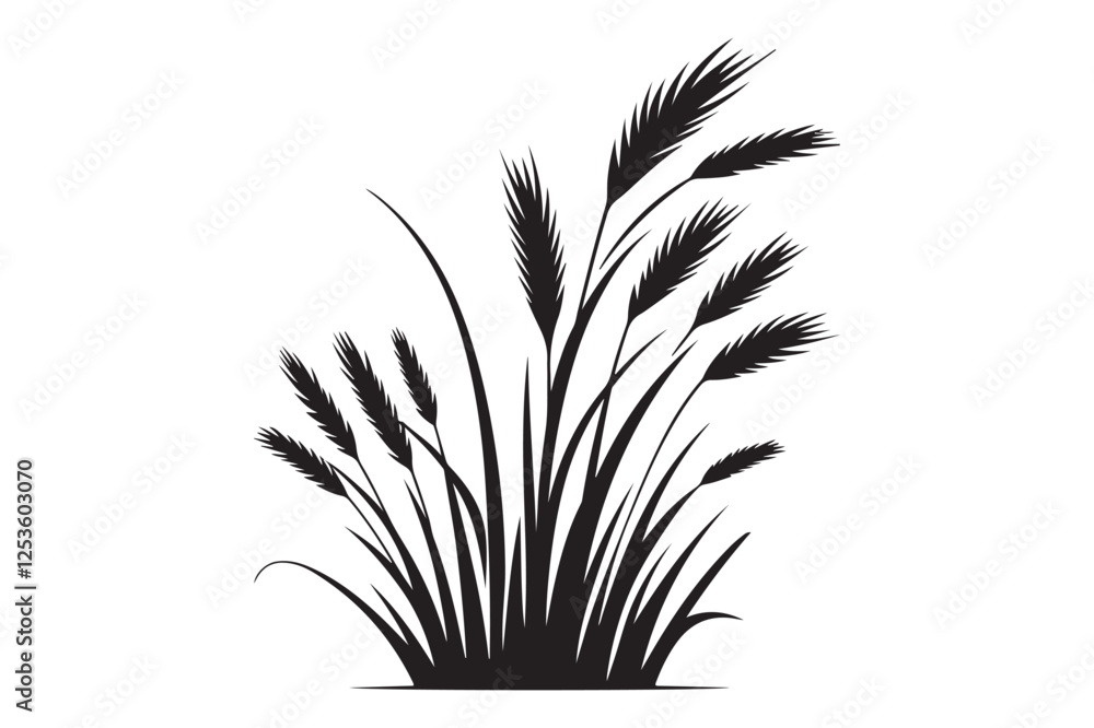 Obraz premium Grass silhouette vector