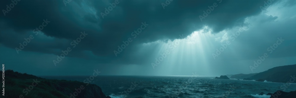Stormy weather wraps the world in a somber gray haze, nature's fury, , gloomy atmosphere Stormy weather wraps the world in a somber gray haze, nature's fury, , gloomy atmosphere