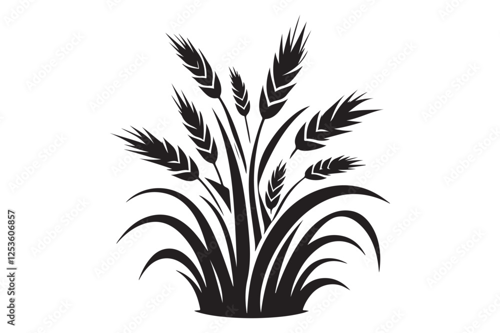 Obraz premium Grass silhouette vector