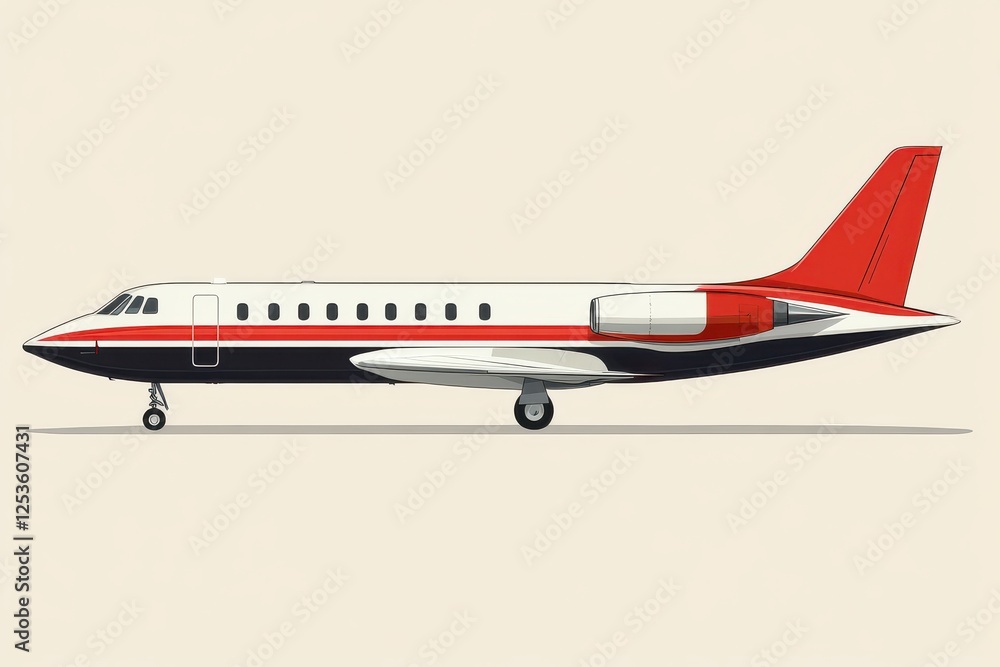 Fototapeta premium short range jet airliner Side view Image for illustration and infographics