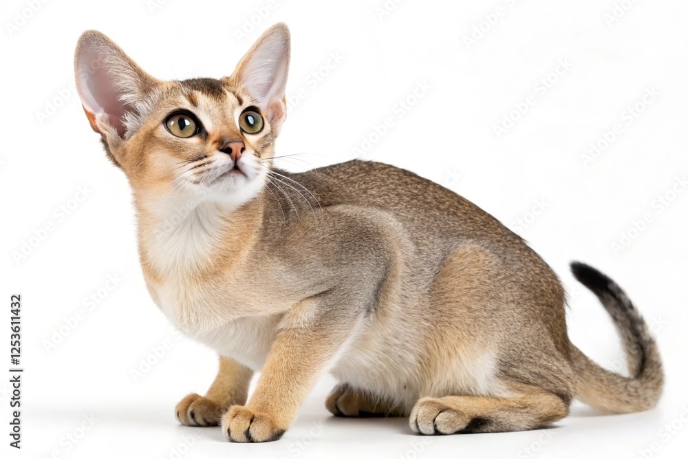 singapura cat isolated on white background singapura cat isolated on white background