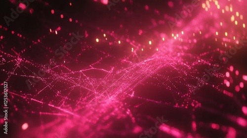 Abstract interconnected network of glowing red lines and dots creating a futuristic web