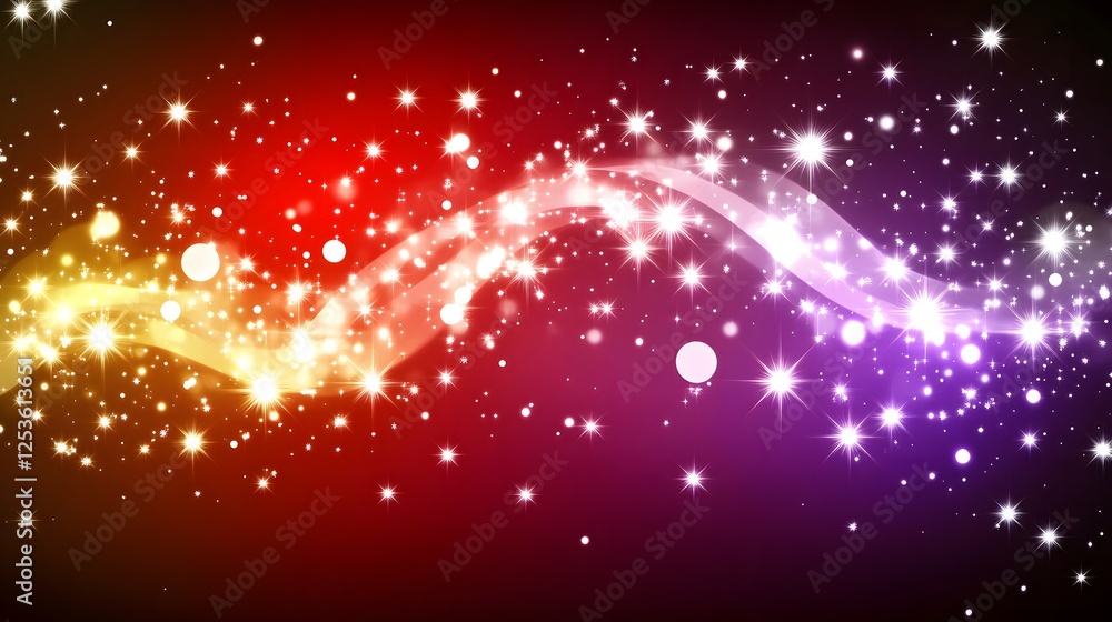 Fototapeta premium Magical Sparkling Stars Swirl Festive Background