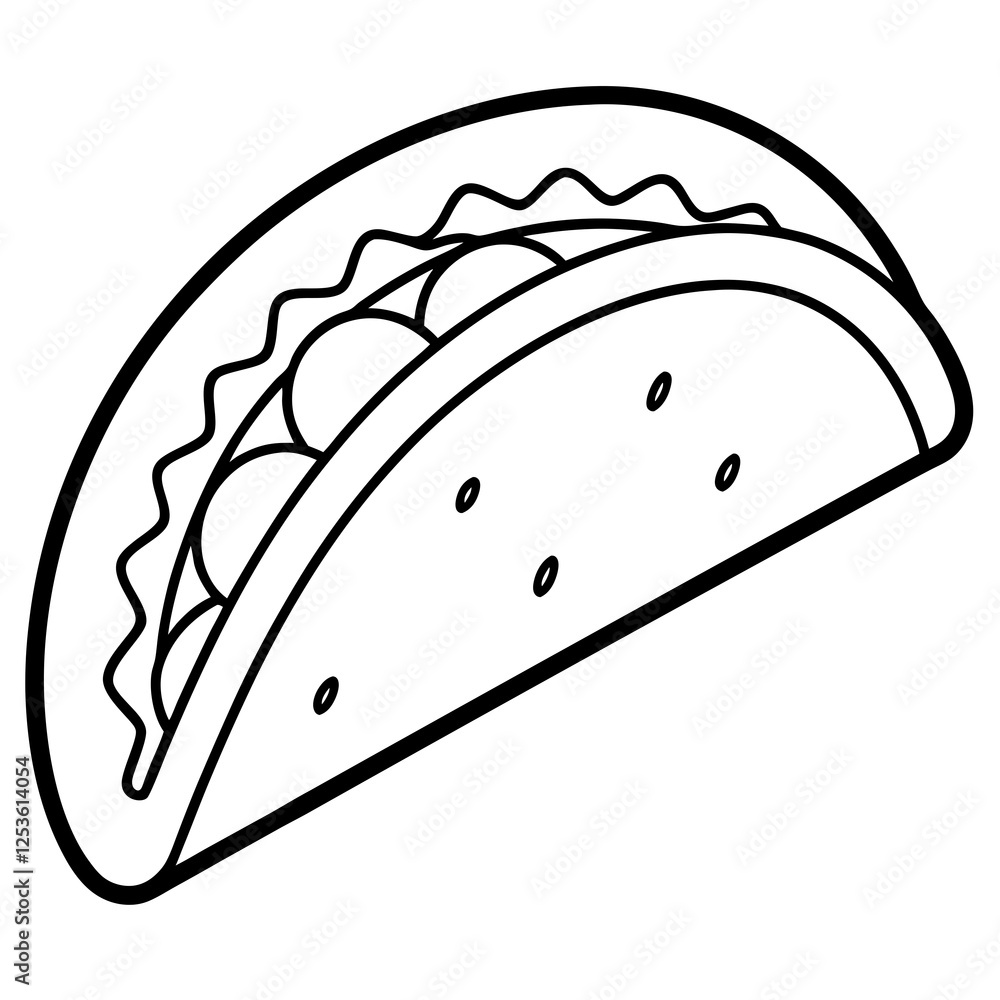 Minimalist Taco Line Art Design Minimalist Taco Line Art Design