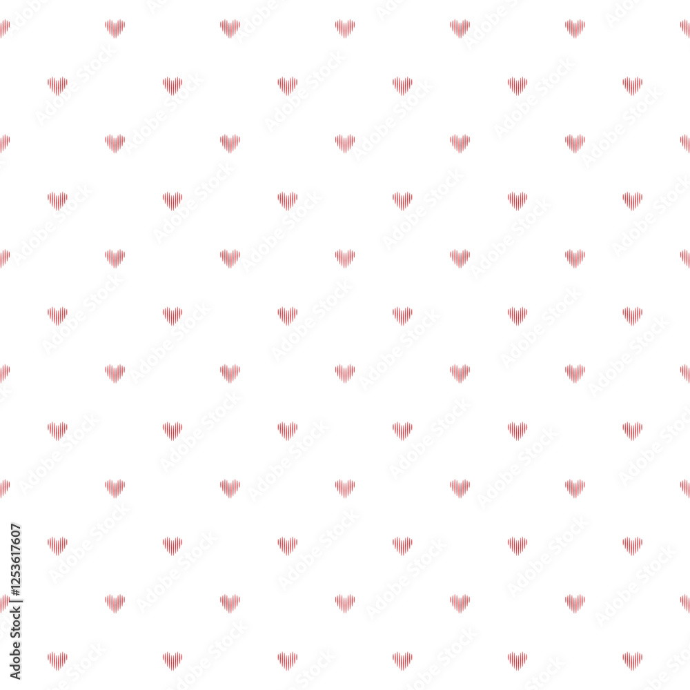 Red mini heart seamless pattern on white background Red mini heart seamless pattern on white background